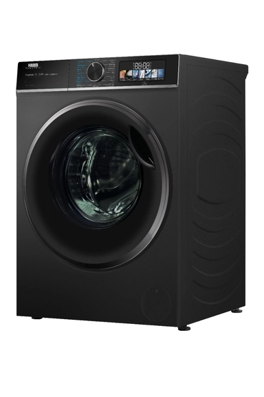 غسالة هام إنفرتر تعبئة أمامية مع نشافة، غسيل 12 كجم / 8 كجم تجفيف 15 برنامج و فضي غامق – HMCFL12D8SH25