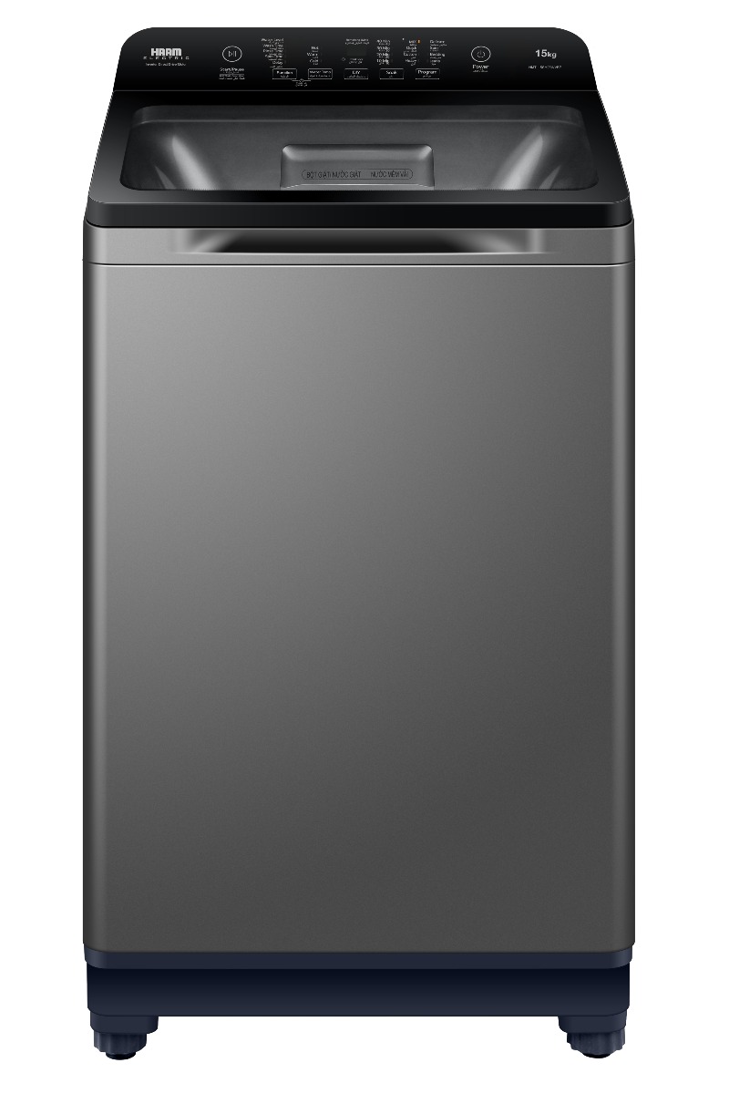 غسالة هام إنفرتر تعبئة علوية، 15 كجم، 8 برامج، فضي غامق – HMTL15SH25INVBP