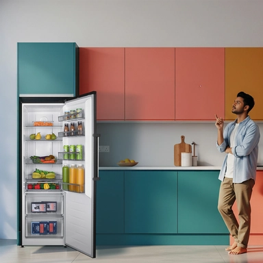 Haam One Door Refrigerator, 12.5 Cu. Ft, Steel - HM490SRF-O23