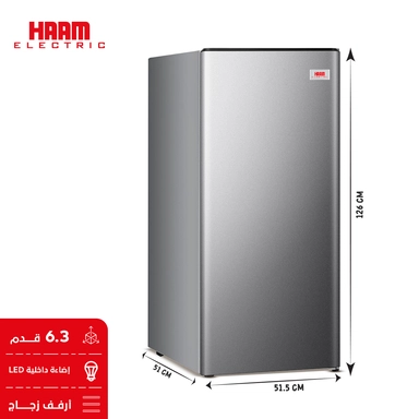 ثلاجة هام باب واحد، 6.3 قدم مكعب، فضي - HM255SRF-H23S