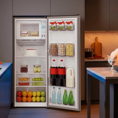 ثلاجة هام باب واحد، 6.3 قدم مكعب، فضي - HM255SRF-H23S