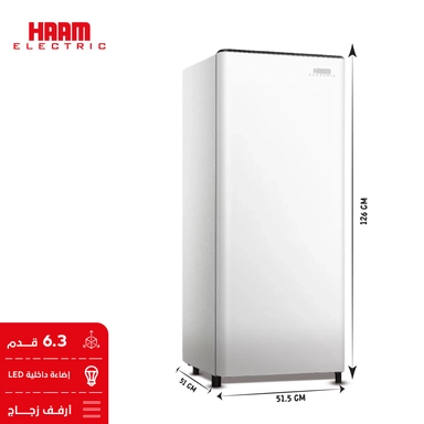ثلاجة هام باب واحد، 6.3 قدم مكعب، ابيض - HM255WRFH23