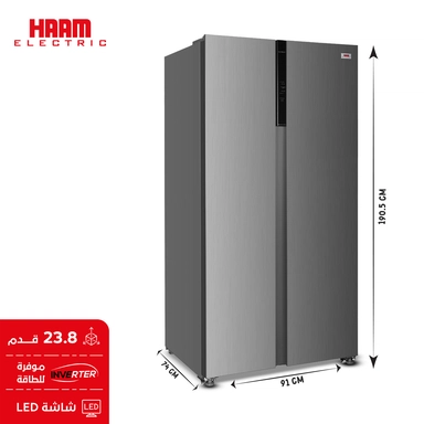 ثلاجة هام دولابي، 23.8 قدم مكعب، إنفرتر، ستيل - HM980SSD-O23INV