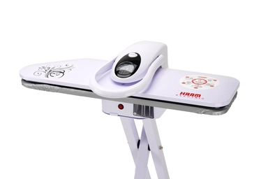 كاوية هام بخار كبس 34 بوصة، سعة خزان المياه 500 مل، 2200 واط، بشاشة، أبيض - HM34SP-WN24