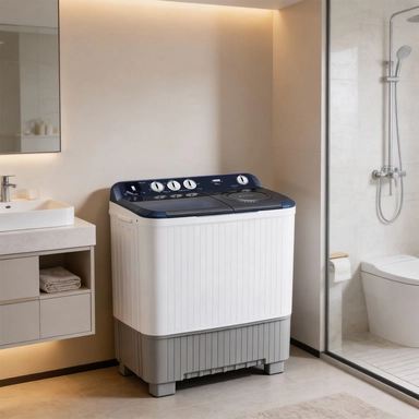 غسالة هام حوضين، 10 كيلو، ابيض - HMTT10000WH25