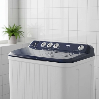 غسالة هام بحوضين، 12 كيلو، أبيض - HMTT12000WH25