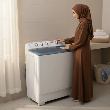 غسالة حوضين هام، 18 كيلو، أبيض - HMTT18000WM-25