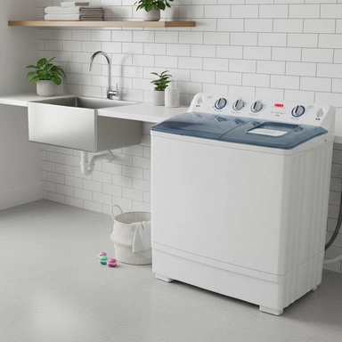 غسالة حوضين هام، 18 كيلو، أبيض - HMTT18000WM-25