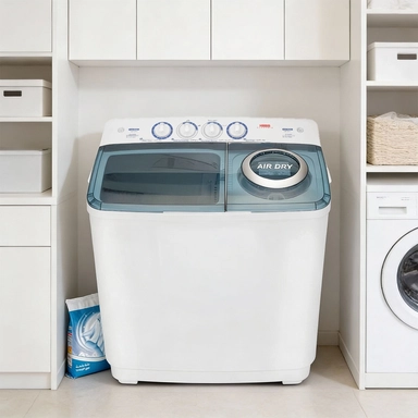 غسالة هام حوضين 8 كيلو أبيض HWM8000-25N