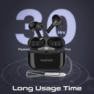 Promate Bluetooth v5.3 TWS EarPhones intellitouch Black