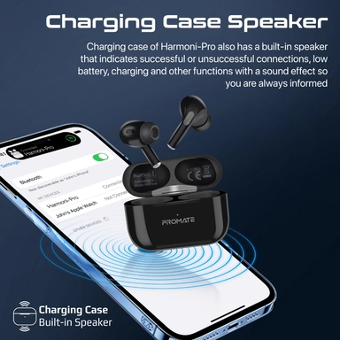 Promate Bluetooth v5.3 TWS EarPhones intellitouch Black