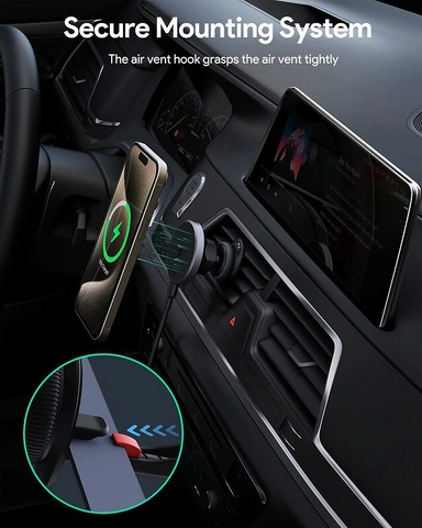 Aukey Mag Fusion Car Magnetic Wireless Charger BLACK
