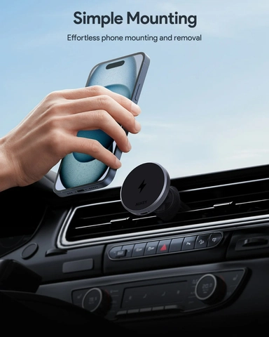 Aukey Mag Fusion Car Magnetic Wireless Charger BLACK