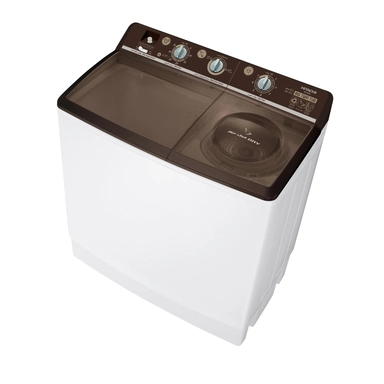 غسالة هيتاشي حوضين 17 ك ابيض غطاء بنى PS-1700FJ  2206A DBR