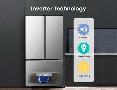 Hisense Side by Side Refrigerator (3 Doors), 23.7 cu.ft, Steel - RM96W2NR