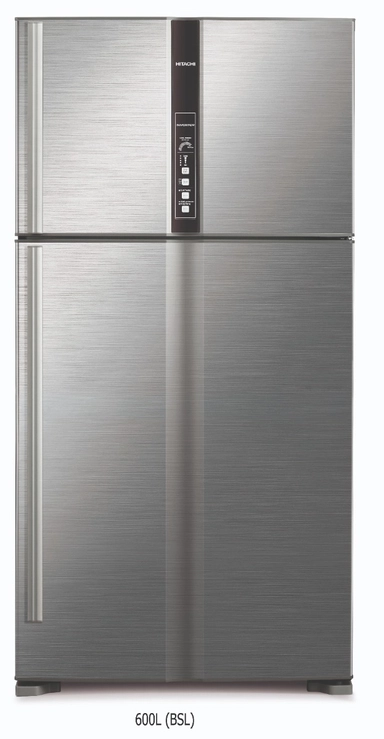 ثلاجة هيتاشي، بابين، سعة 21.2 قدم، فضي - R-V805PS1KV-1BSL