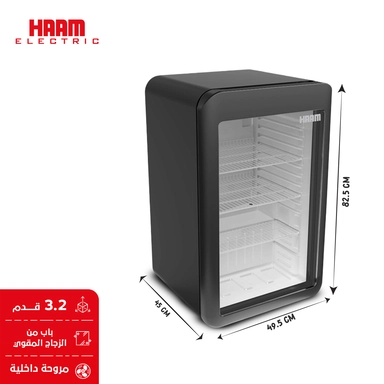 ثلاجة عرض هام اسود 3.2 قدم HM130BGT-22