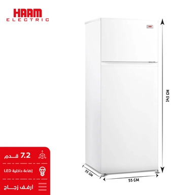 ثلاجة هام بابين أبيض 7.2 قدم HM260WRFDF25