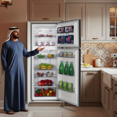 ثلاجة هام بابين استيل 11.7 قدم HM350SRF-O23