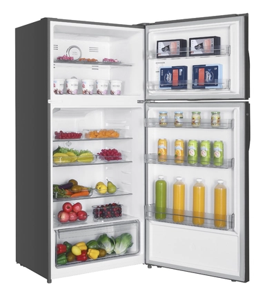 Haam Refrigerator, Two Doors, Steel, 16.9 Cu.ft, Inverter: HM640SRF-O23 INV