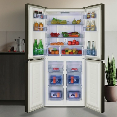 Haam Refrigerator, 4 Doors, Steel, 14.2 Cu.ft, Inverter: HM710SSD-O23INV