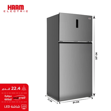 Haam Refrigerator, Two Doors, Steel, 22.4 Cu.ft, Inverter: HM780SRF-O23INV