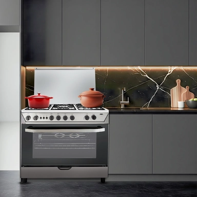 فرن هام 5 عيون غاز 60*90 استيل أمان كامل HM90GF-20