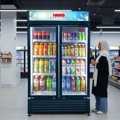 ثلاجة عرض هام تبريد بابين 21.2 قدم اسود 8 أرفف HM830WCK