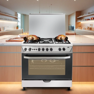 فرن هام 5 عيون غاز 60*90 استيل أمان كامل HM90GF-20