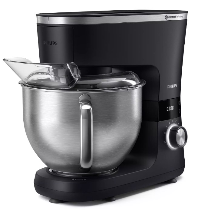 Philips Stand Mixer 5.5 Liter 1000 Watt Black/Silver, HR7962/01