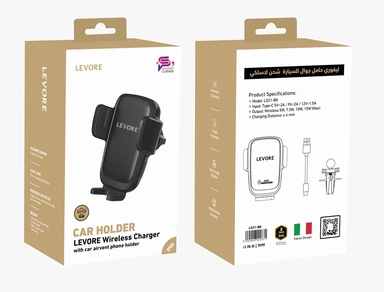 Levore15W Qi Wireless Charger Car Phone Holder Black LS21-BK