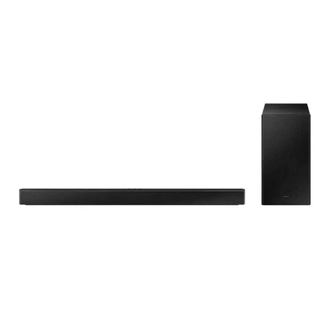 Samsung 2.1ch Soundbar w/Dolby Audio, Subwoofer Included, Bass Boosted, Wireless Bluetooth TV Connection, Adaptive Sound Lite, Game Mode, HW-B450/SA