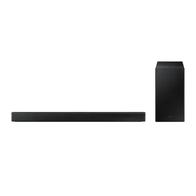 Samsung 2.1ch Soundbar w/Dolby Audio, Subwoofer Included, Bass Boosted, Wireless Bluetooth TV Connection, Adaptive Sound Lite, Game Mode, HW-B450/SA