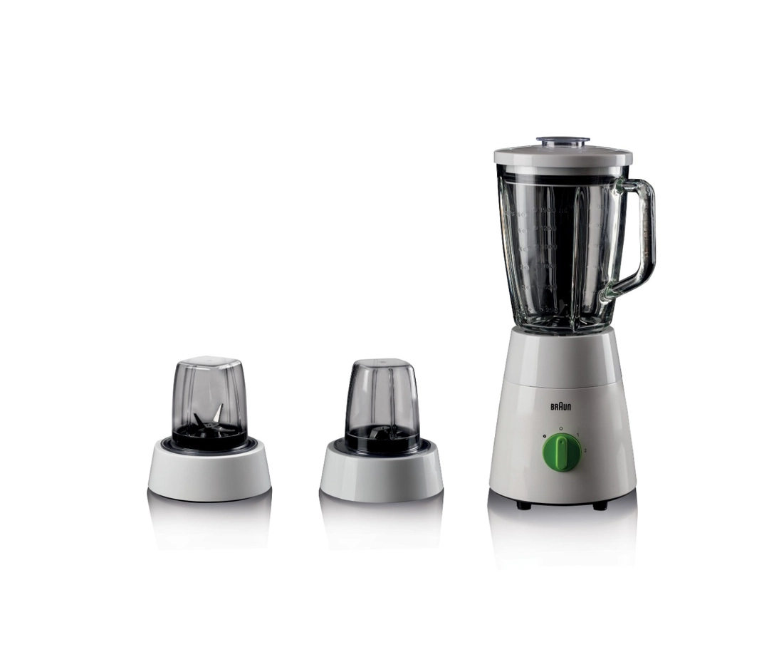 خلاط براون 500 واط 1.75 لتر زجاج ابيض JB0153WH