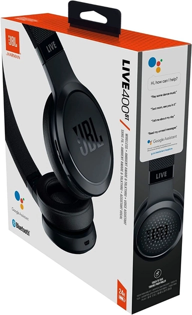 JBL Live 400 Bt Over-Ear Headphone Black 