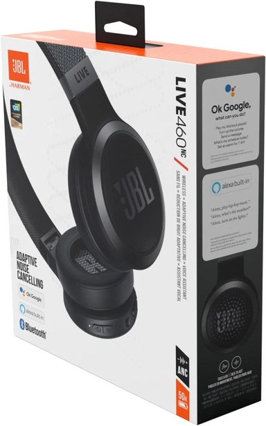 JBL Live 460 Btnc Over-Ear Noise Canceling Headphone Black 