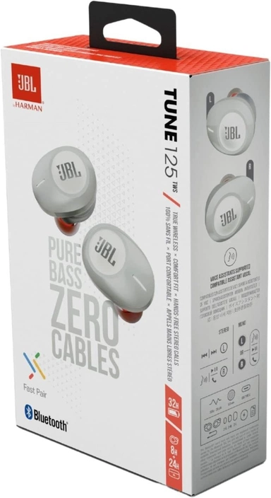 JBL Tune 225 True Wireless Earbuds White