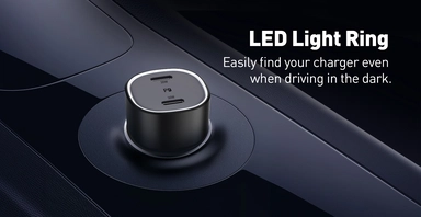 شاحن سيارة جودا، يو إس بي-سي، منفذين، 60 واط ، أسود - CC004ABUN1