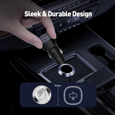 شاحن سيارة جودا ,USBفئة C, واط30, اسود -CC002ABUN1