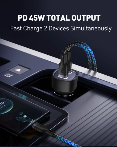 شاحن سيارة جودا , USBفئةC , واط 45, أسود – CC003ABUN1