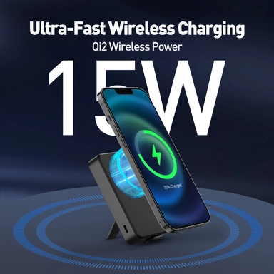 باور بانك لاسلكي مغناطيسي جودا , 10,000 مللي أمبير , 20 واط, منفذ واحد (لاسلكي), أسود – PB011ABUN1