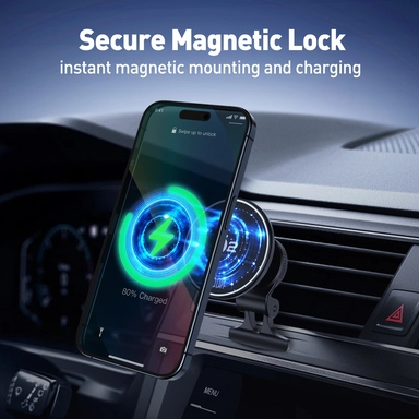 حامل سيارة شاحن لاسلكي جودا ماج كيو سي 1 كيو اي 2، 15 وات، أسود - WH001ABUN1