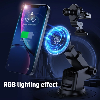 حامل سيارة شاحن لاسلكي جودا ماج كيو سي 1 كيو اي 2، 15 وات، أسود - WH001ABUN1