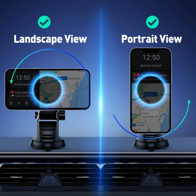 حامل سيارة شاحن لاسلكي جودا ماج كيو سي 1 كيو اي 2، 15 وات، أسود - WH001ABUN1