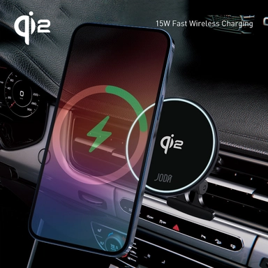 حامل سيارة شاحن لاسلكي جودا ماج كيو سي 1 كيو اي 2، 15 وات، أسود - WH001ABUN1