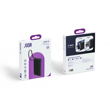 باور بانك جودا , 10,000 مللي أمبير , منفذ واحد (كابل USB‑C مدمج), أسود – PB001ABUN1