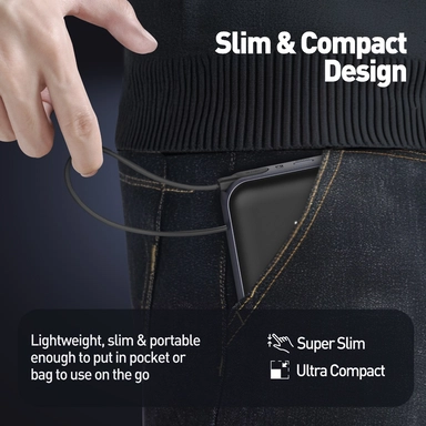 باور بانك جودا ,20,000 مللي أمبير, 20 واط ,  منفذ واحد للإخراج (كابل USB‑C مدمج) ,  أسود – PB002ABUN1