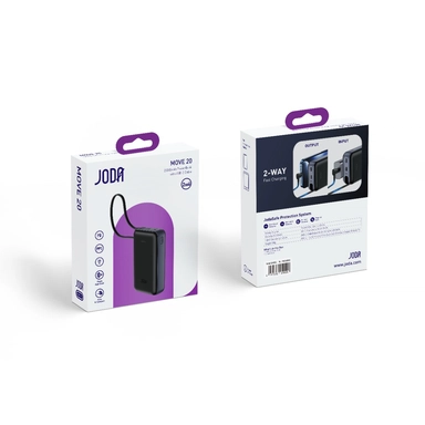 باور بانك جودا ,20,000 مللي أمبير, 20 واط ,  منفذ واحد للإخراج (كابل USB‑C مدمج) ,  أسود – PB002ABUN1