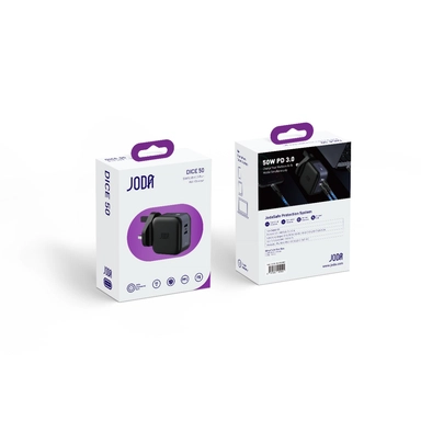 جودا شاحن جداري بقدرة 50 واط ، منفذين يو اس بي سي ، الأسود -WC005ABUK1