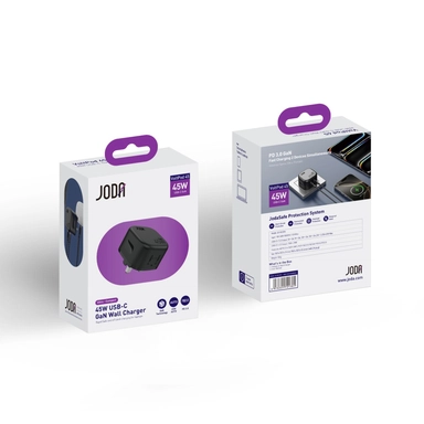 شاحن جداري  VoltPod 45 GaN  جودا ، USB-C ، واط 45 ، اسود - WC015ABUN1